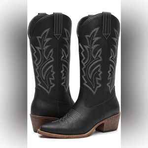 Global Win Black Western Boots